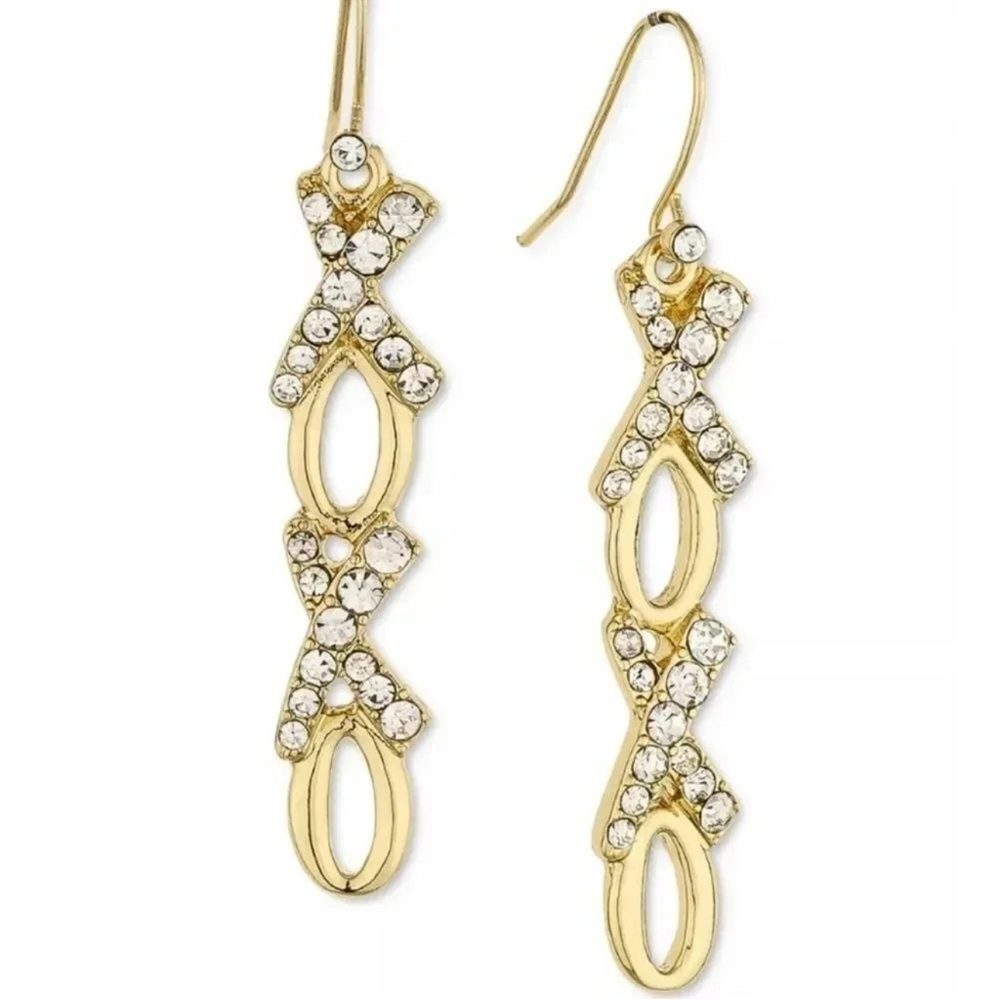 Xoxo Gold Drop Earrings - Picture 2 of 2